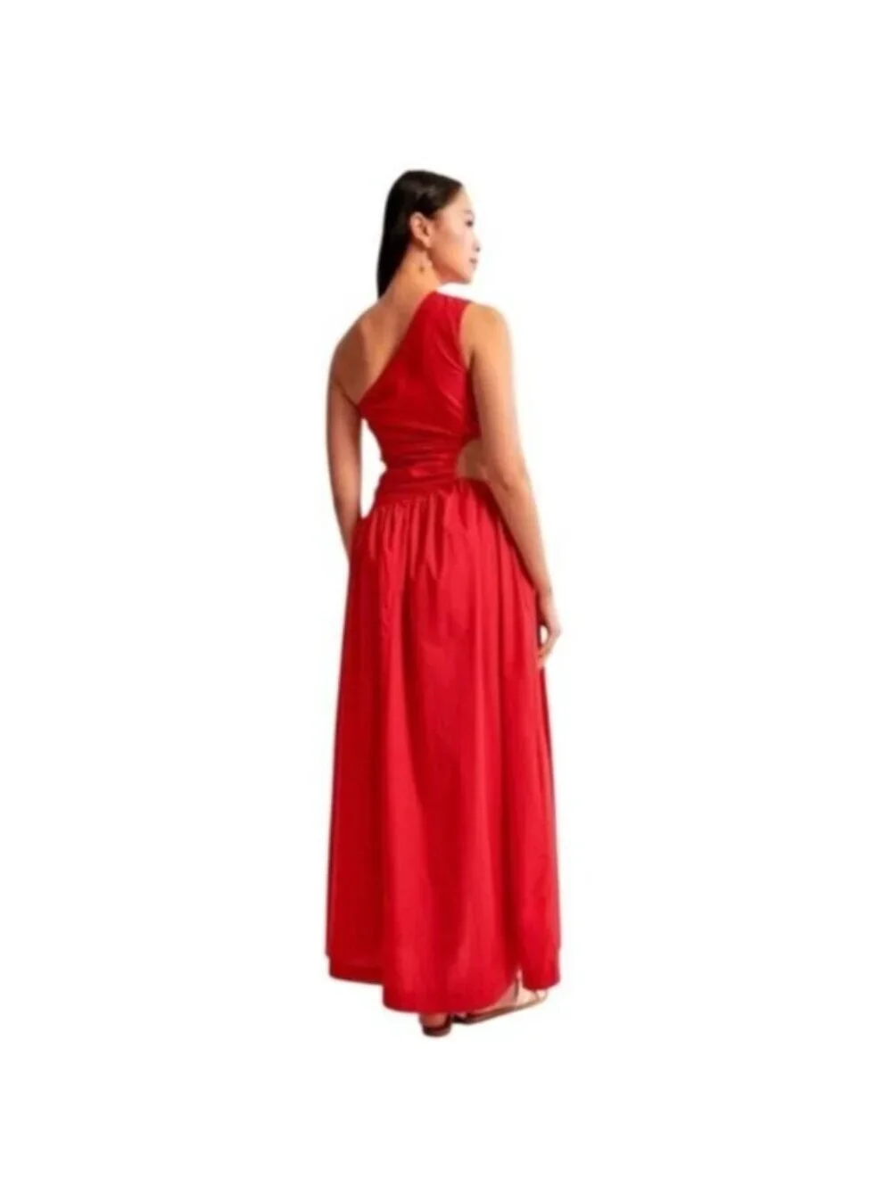 abercrombie red satin dress Abercrombie & Fitch Red Satin Halter Mini